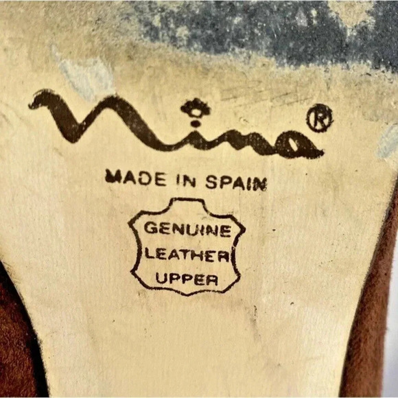 Nina Suede Mules wm's SZ 10 made in Spain Leather 3.5inch heel - Picture 8 of 8